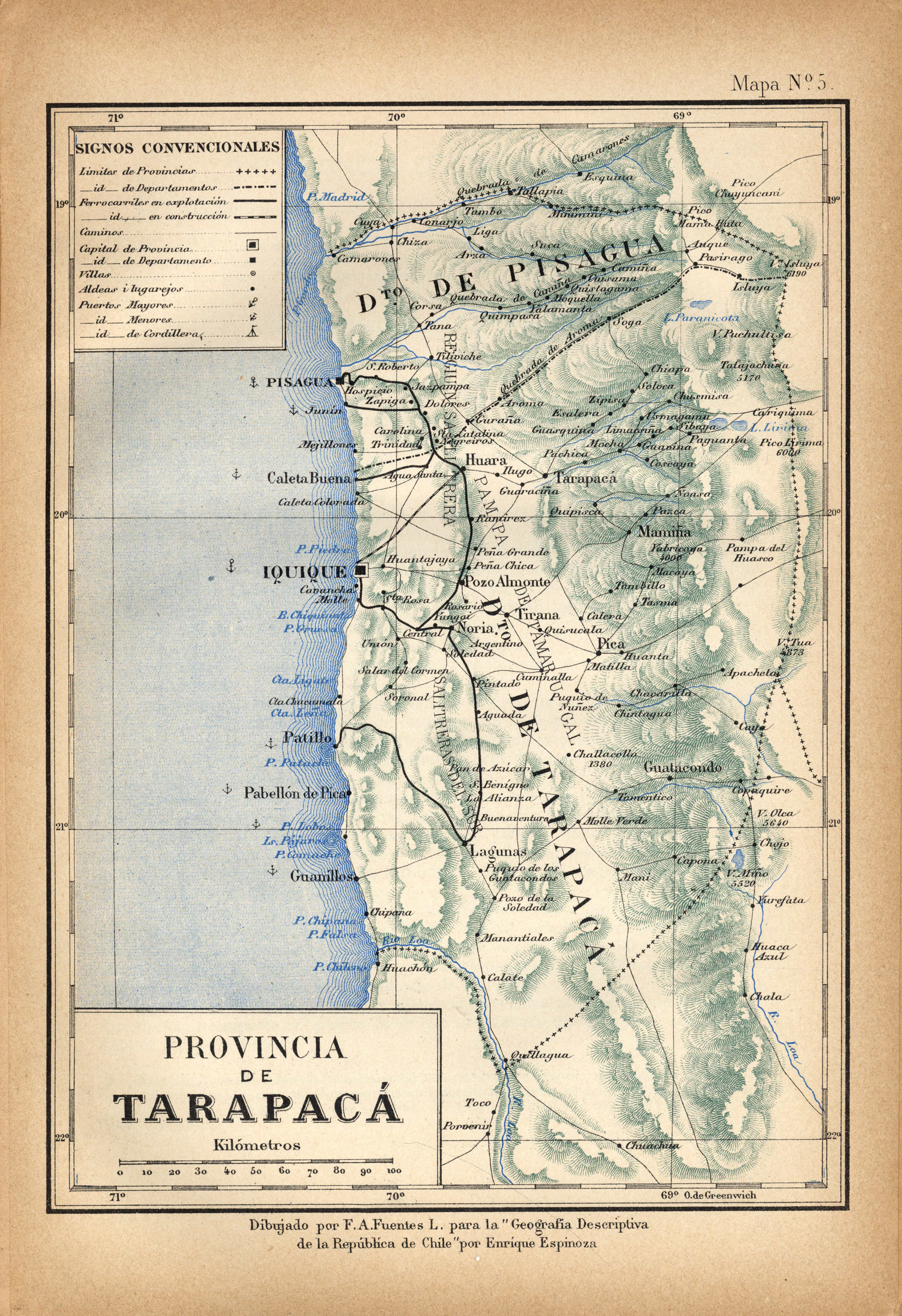 Provincia de Tarapacá, hacia 1885