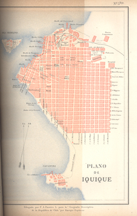 Plano de Iquique, hacia 1885