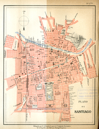 Plano de Santiago, hacia 1885