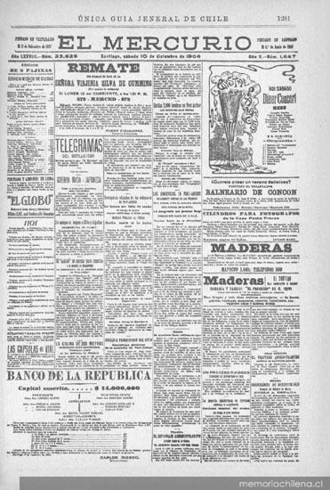El Mercurio de Santiago, 1903