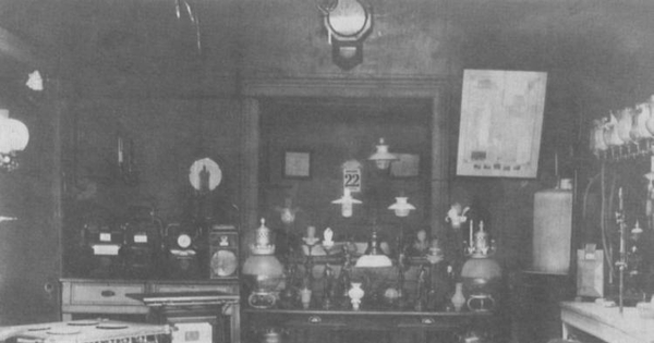 Salón de venta de artefactos a gas de Gasco, 1915