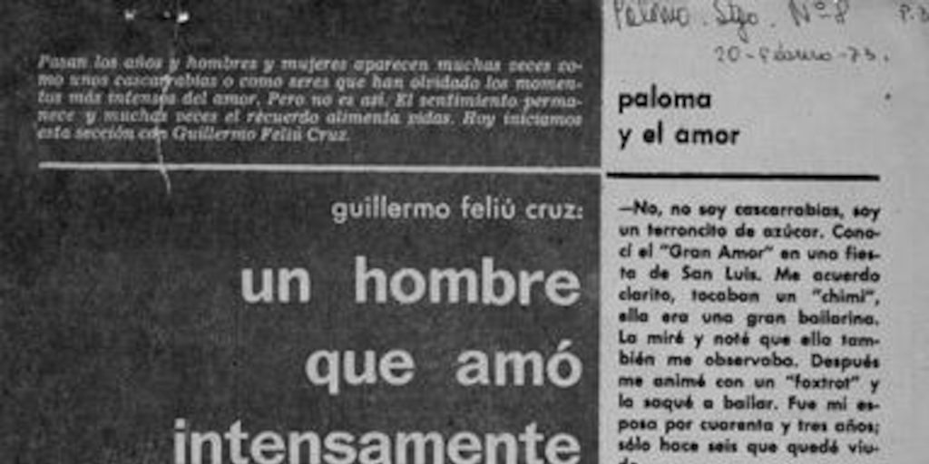 Guillermo Feliú Cruz : un hombre que amó intensamente