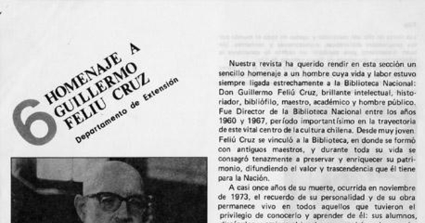 Homenaje a Guillermo Feliú Cruz