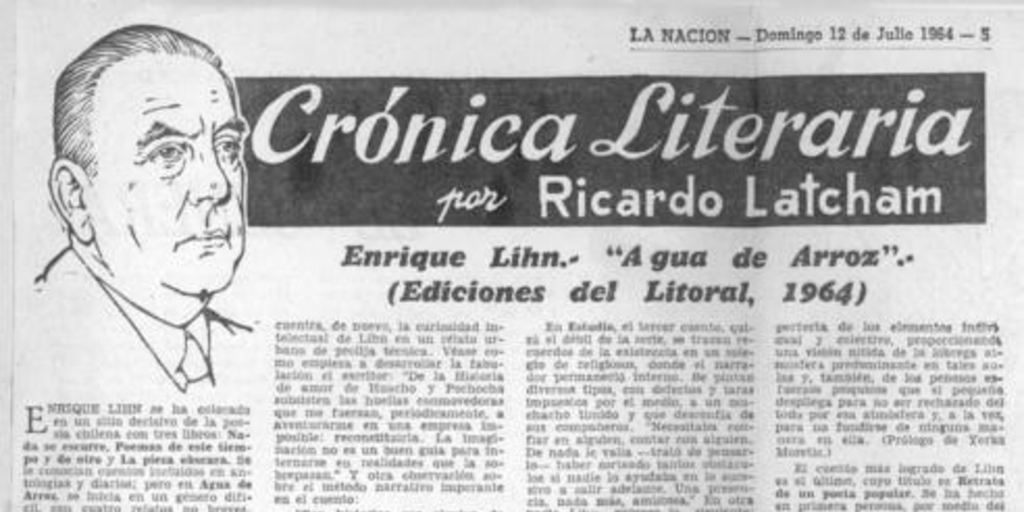 Crónica literaria : Enrique Lihn : Agua de arroz