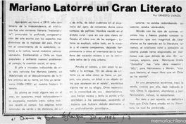 Mariano Latorre un gran literato