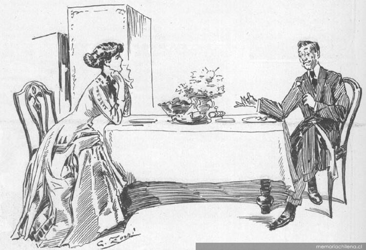 Marido y mujer sentados a la mesa