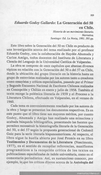 Eduardo Godoy Gallardo : La generación del 50 en Chile