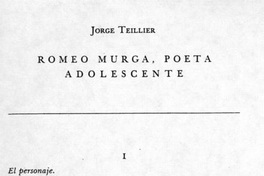 Romeo Murga : poeta adolescente