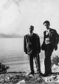 Jorge Teillier junto a Alfonso Calderón, La Serena, 1960