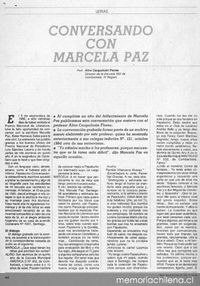 Conversando con Marcela Paz