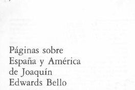Páginas sobre España y América de Joaquín Edwards Bello