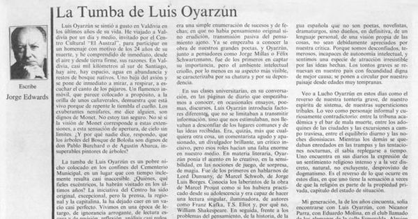 La tumba de Luis Oyarzún