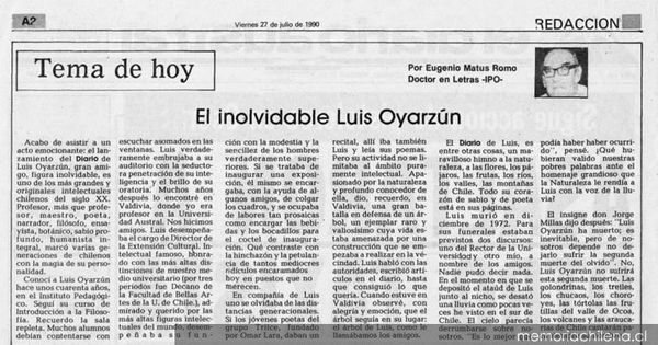 El inolvidable Luis Oyarzún