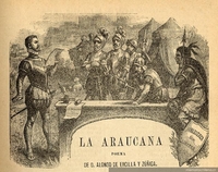 Don Alonso de Ercilla leyendo fragmentos de La Araucana a soldados españoles