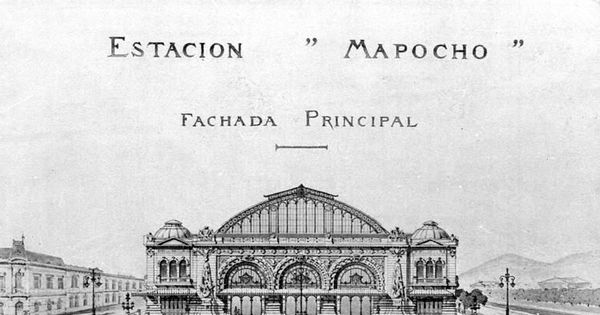 Fachada principal de Estación Mapocho, construida en 1912