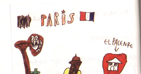 Dibujo de David sobre Francia, 6 años, septiembre de 1988