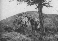 Choza kawéskar, hacia 1945