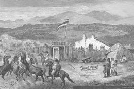 Puesto en la isla Pabón, Río Santa Cruz (Argentina), hacia 1870