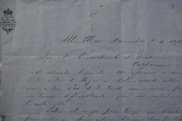 Alta Mar, 7 de noviembre de 1878 : carta de Arturo Prat a Carmela Carvajal