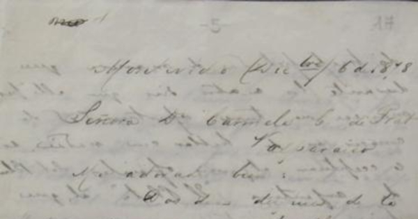 Montevideo, 6 de diciembre de 1878 : carta de Arturo Prat a Carmela Carvajal
