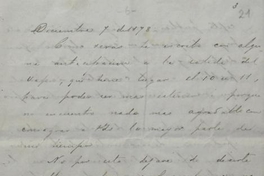 Montevideo, 7 de diciembre de 1878 : carta de Arturo Prat a Carmela Carvajal