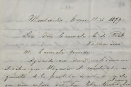 Montevideo, 11 de enero de 1879 : carta de Arturo Prat a Carmela Carvajal