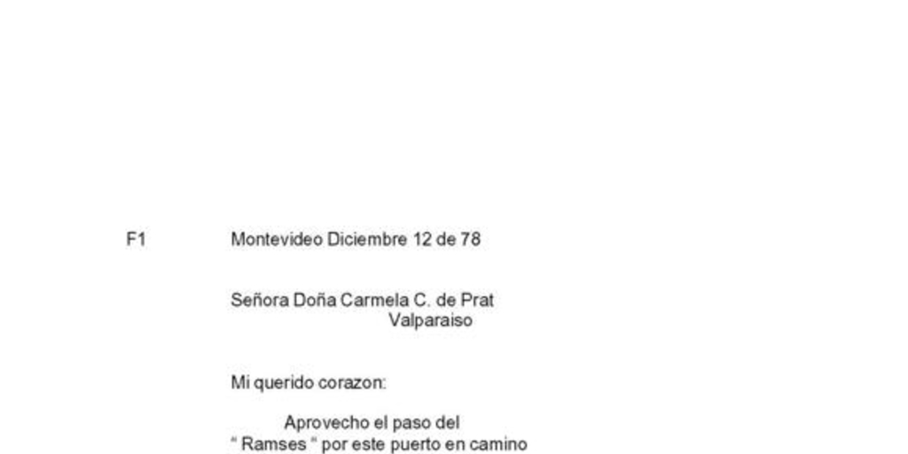Montevideo, 12 de diciembre de 1878 : carta de Arturo Prat a Carmela Carvajal