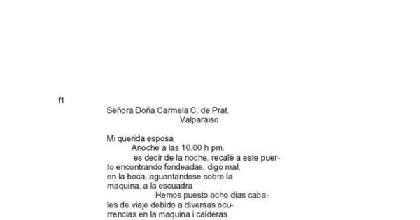 Iquique, 11 de mayo de 1879 : carta de Arturo Prat a Carmela Carvajal