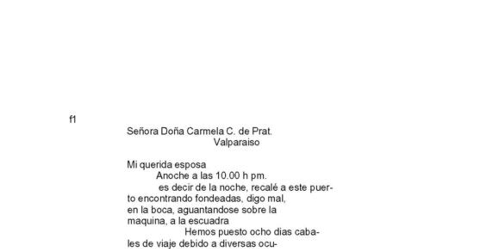 Iquique, 11 de mayo de 1879 : carta de Arturo Prat a Carmela Carvajal