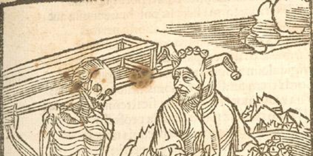 La llegada de la muerte, grabado del siglo XV