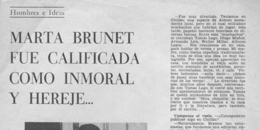 Marta Brunet fue calificada como inmoral y hereje--