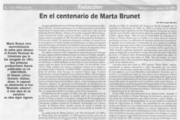 En el centenario de Marta Brunet