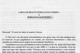 Carta de Benito Rebolledo Correa a Fernando Santiván