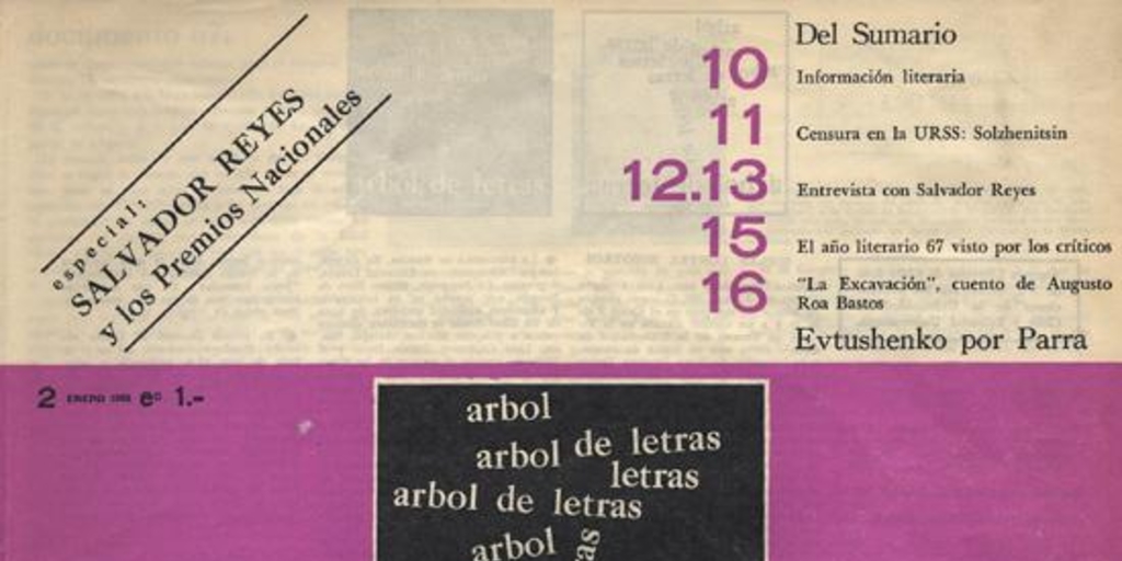 Árbol de letras nº 2, enero 1968