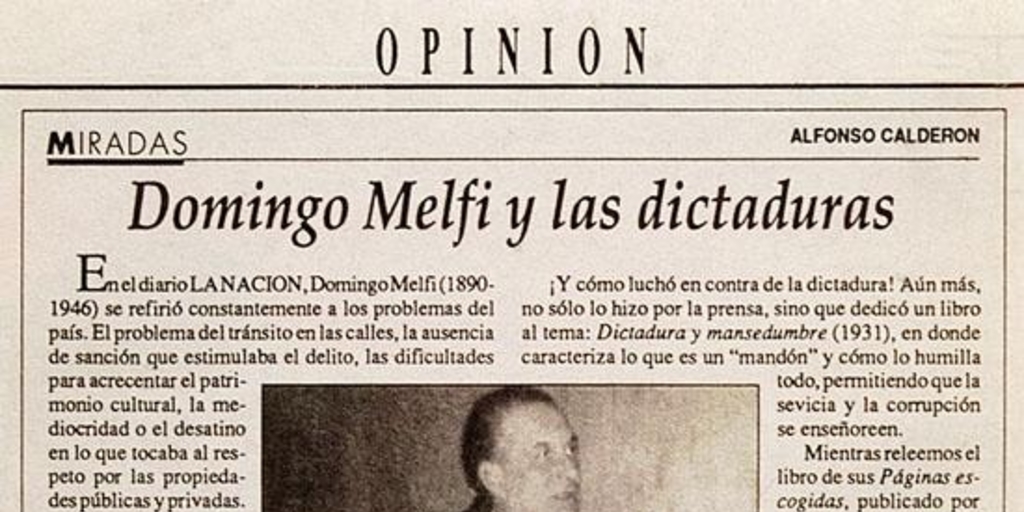 Miradas : Domingo Melfi y las dictaduras