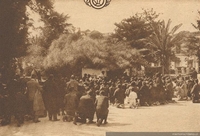 Terremoto de Talca el 1 de diciembre de 1928 : misa en la Plaza de Armas