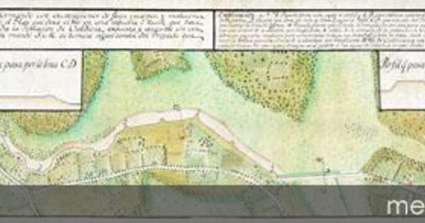 Plano y perfiles de la línea de defensa de Valdivia, construido según el proyecto aprobado por el Rey en el año 1767
