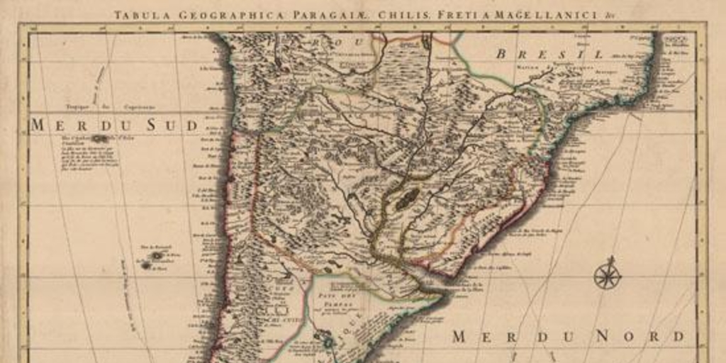 Carte du Paraguay, du Chili, du Detroit de Magellan, siglo XVIII