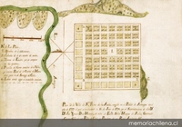 Plano de la Villa de Santa Rosa de los Andes, eregida en el Partido de Aconcagua en el año de 1792