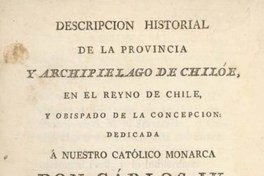Del estado natural y político de la provincia y archipiélago de Chiloé