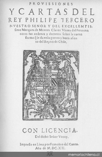 Provissiones y cartas del Rey Philipe Tercero ..., 1612