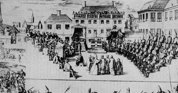 Procesión de auto de fe, siglo XVIII