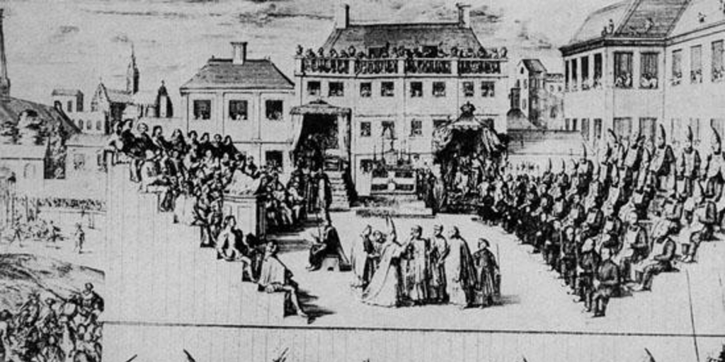 Procesión de auto de fe, siglo XVIII