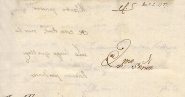 [Carta] 1737 Ene. 2, Quito [a] Jph. Patiño[manuscrito]