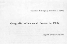 Geografía mítica en el Poema de Chile