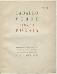 Caballo verde para la poesía : n° 1, octubre 1935