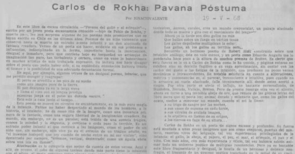 Carlos de Rokha : Pavana póstuma