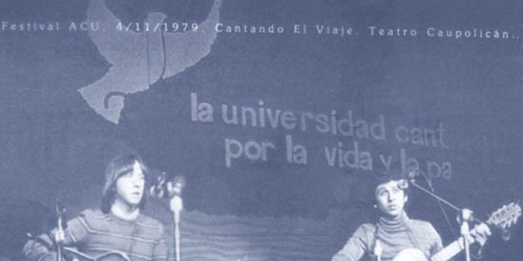 El dúo Schwenke y Nilo en el Caupolicán, durante un festival de la ACU en los años '70