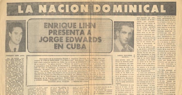 Enrique Lihn presenta a Jorge Edwards en Cuba