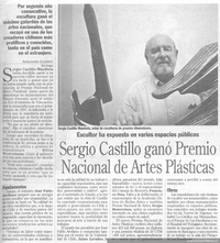 Sergio Castillo ganó Premio Nacional de Artes Plásticas